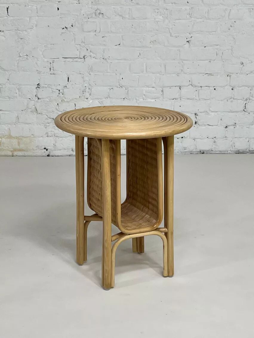 Rattan side table