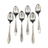 6 English teaspoons silver metal box