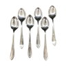 6 English teaspoons silver metal box
