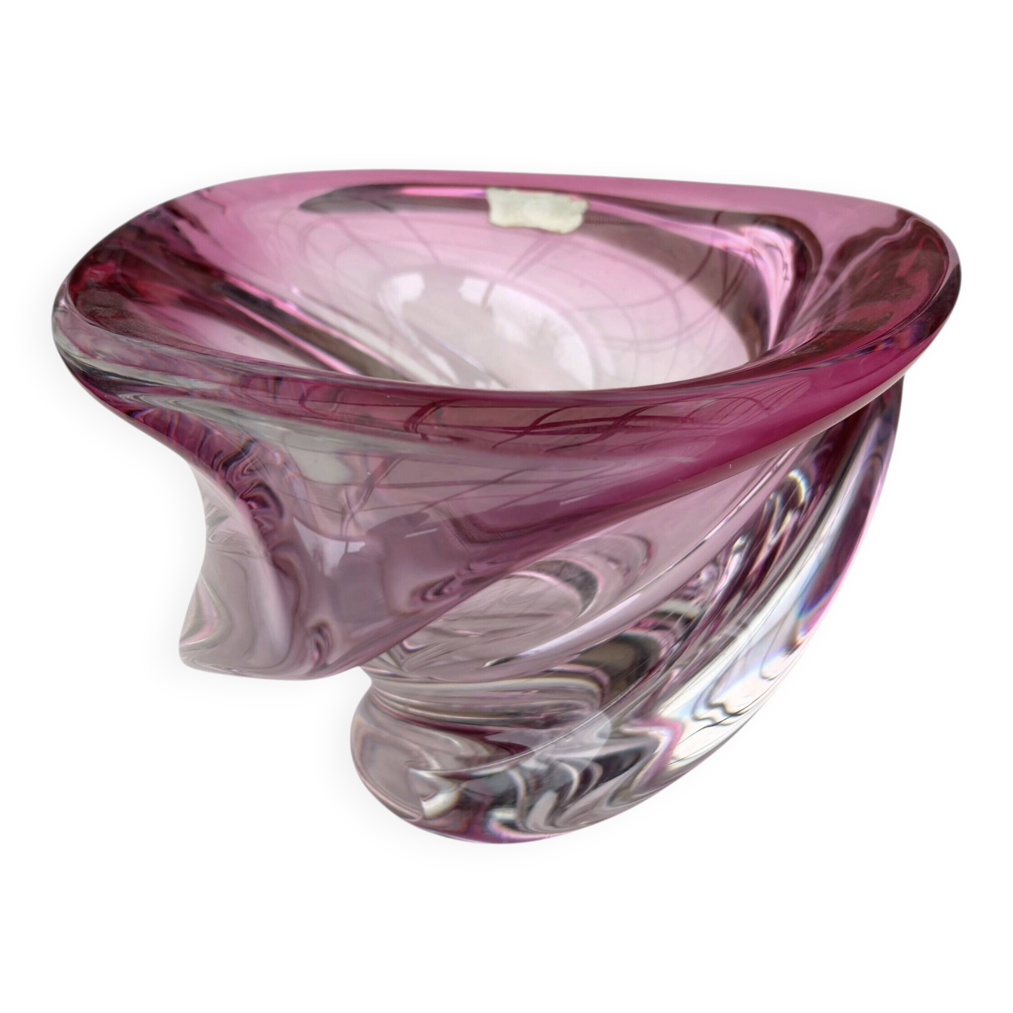 Vase Wave Val-Saint-Lambert ruby submerged design Delvenne 1950