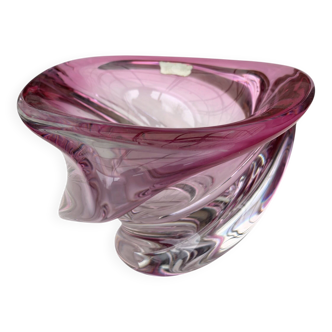 Vase Wave Val-Saint-Lambert ruby submerged design Delvenne 1950