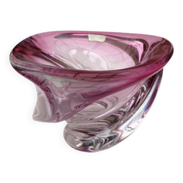 Vase Wave Val-Saint-Lambert rubis sommerso design Delvenne 1950