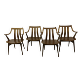 Set of 4 teak plywood dining chairs attributed to Pastoe, 1960s