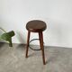 High tripod oak stool