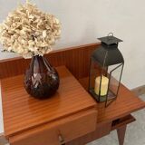 Varnished wooden bedside table
