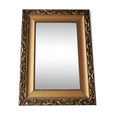 Beau miroir vintage français en bois doré des années 60
