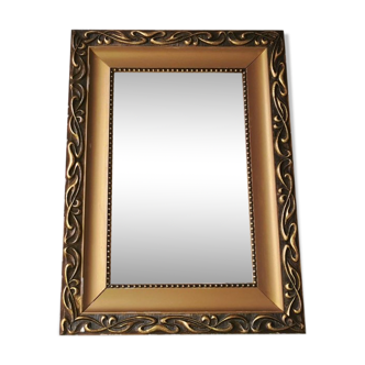 Beau miroir vintage français en bois doré des années 60