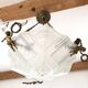 Art Deco Chandelier/Ceiling Light/Cast Glass Pyramid Shape & Angelo Frame