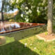 Vintage chrome and ceramic coffee table
