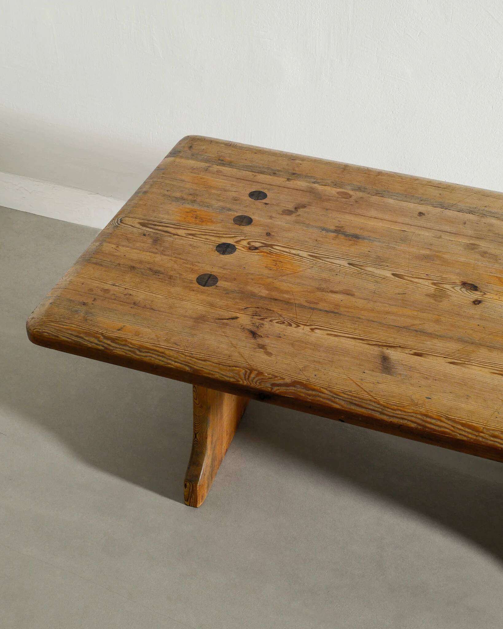 Vintage Swedish Squared Wooden Sofa Coffee Cabin Table in Pine, 1930s