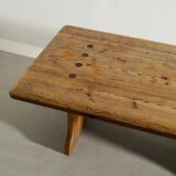 Vintage Swedish Squared Wooden Sofa Coffee Cabin Table in Pine, 1930s