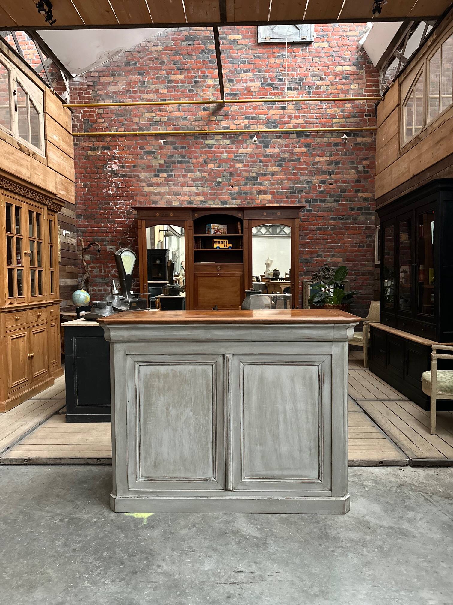 Patinated bar counter