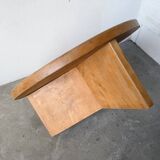 Round modernist coffee table, elm, 1950s.