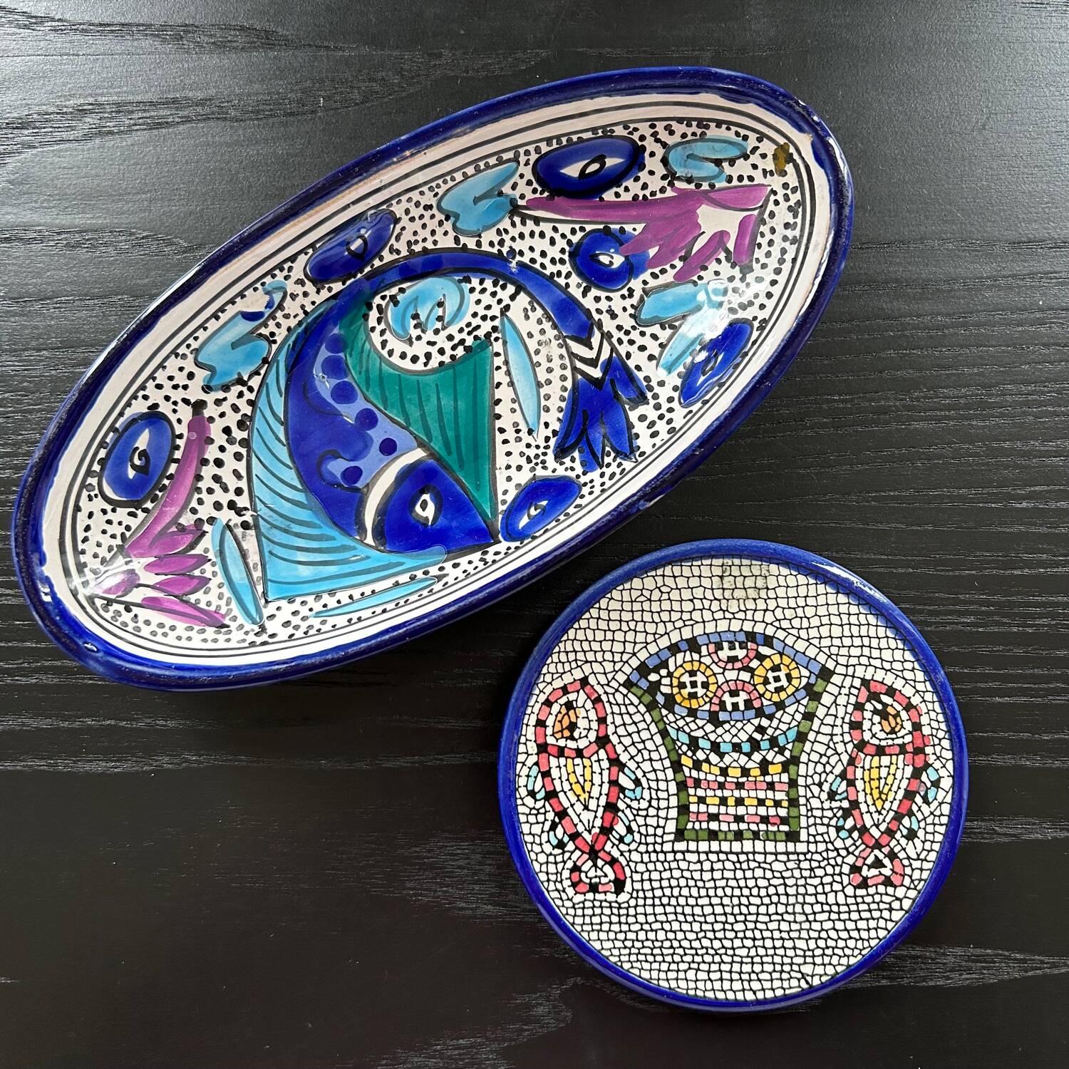 Set of serving dish and coaster