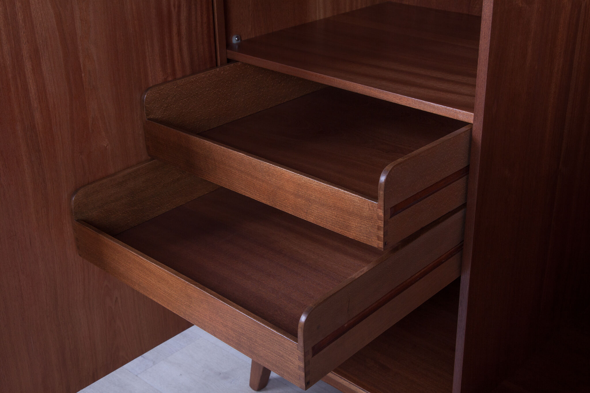 Ash & Walnut Wardrobe by Bohumil Landsman for Jitona, 1960s