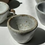 Set of 5 Indonesian ceramic handle coffee cups