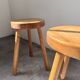Set of 4 tripod stools in golden oak 1950