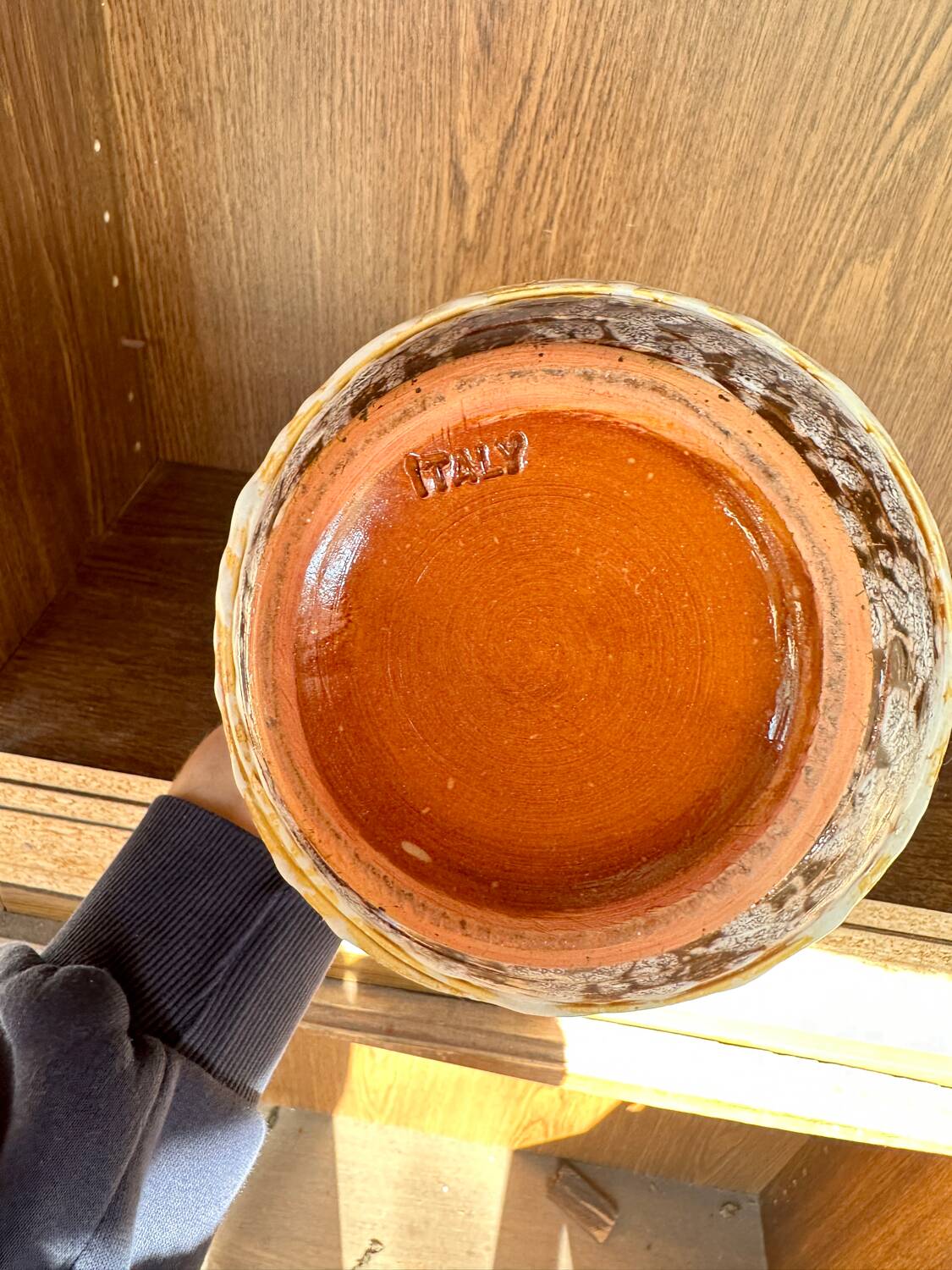 Terracotta amphora vase