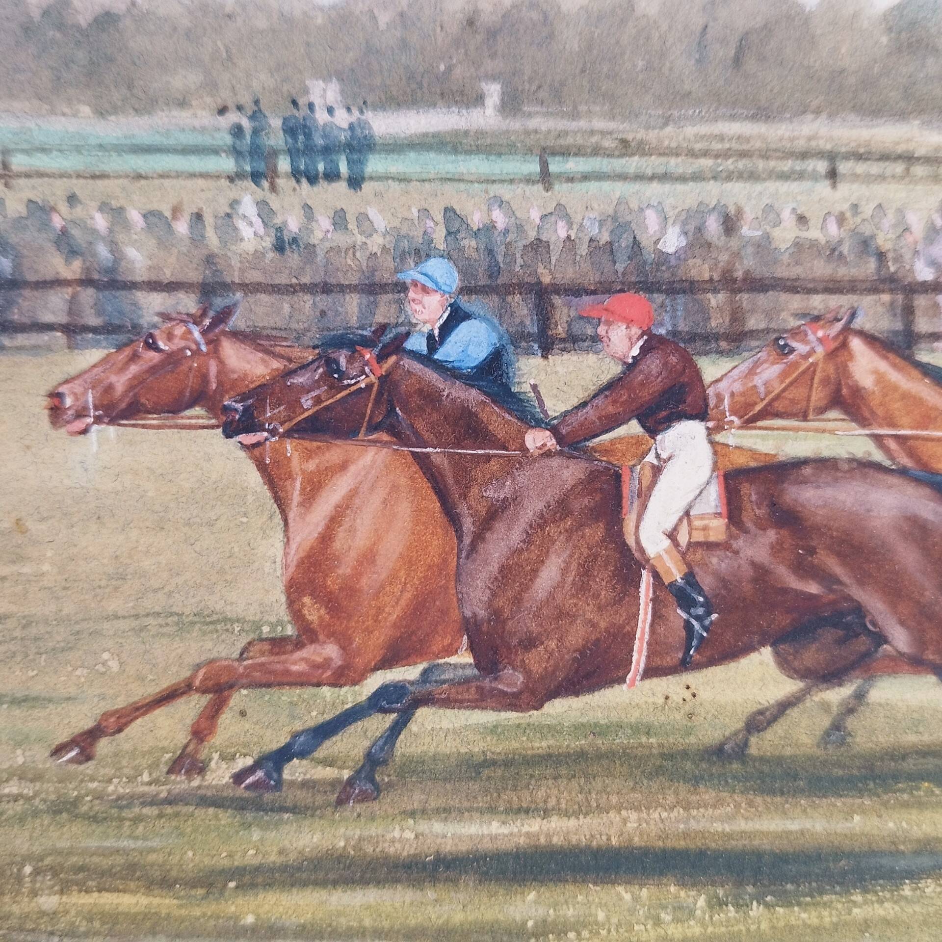 Horse racing gouache painting John Grant