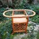 Glass and rattan table