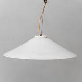 White glass pendant lamp 1970s vintage modernism