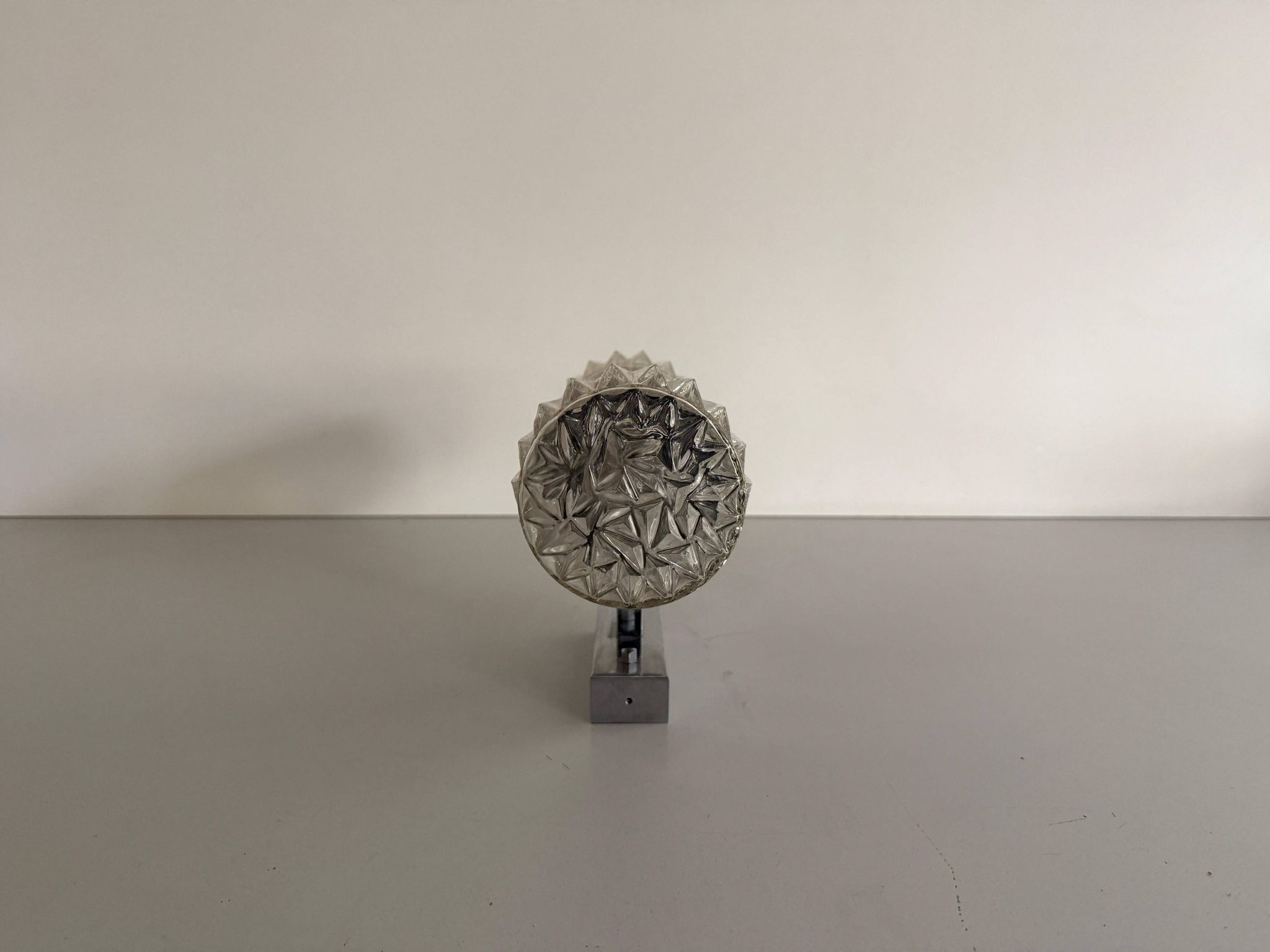 Mid-century double-headed glass and metal wall sconce, 1960, Italy