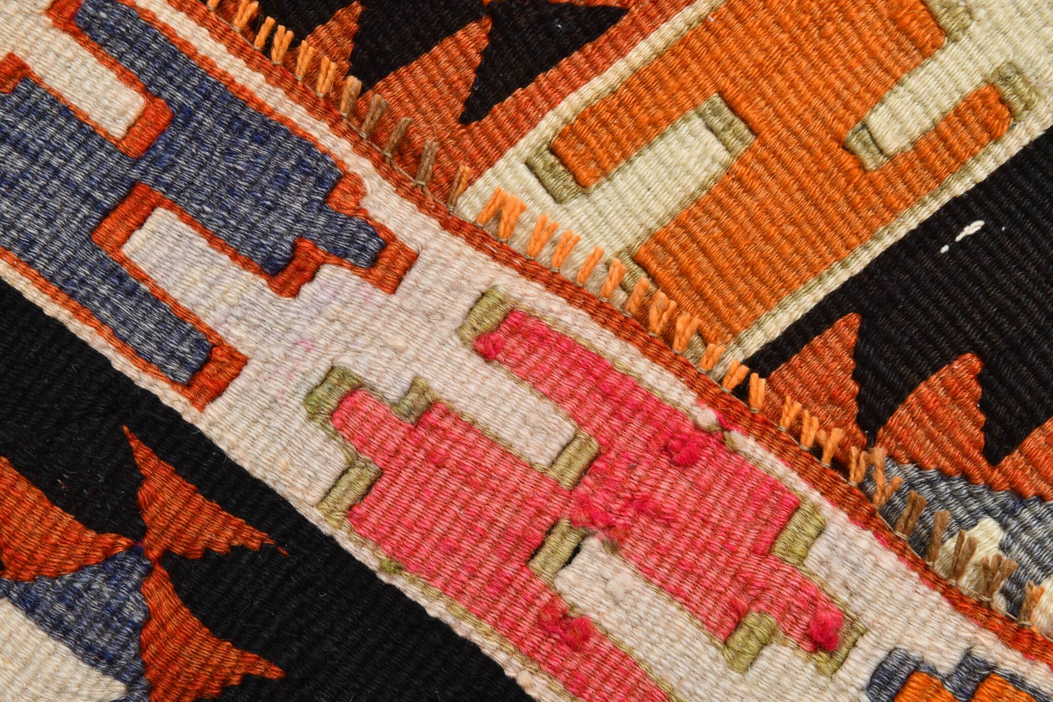 3x10 Boho Style Kilim Runner Rug, Peach Orange Vintage Runner, 73x296 Cm