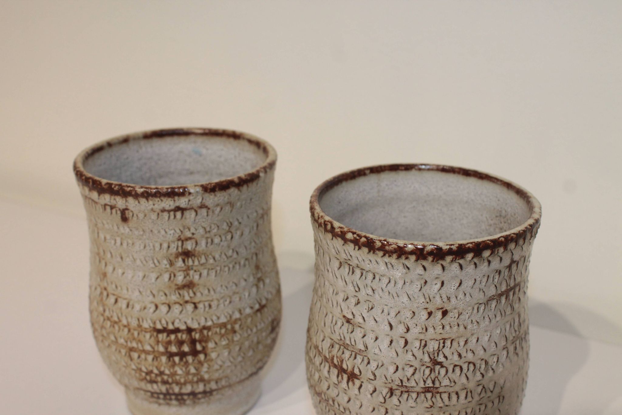 Pair of vintage Accolay ceramic vases signed
