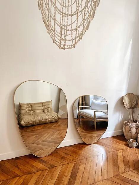 Large organic dune mirror - gold