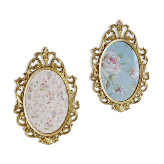 Set of 2 gilded metal frames italy