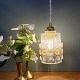Vintage 70s glass tulip pendant light