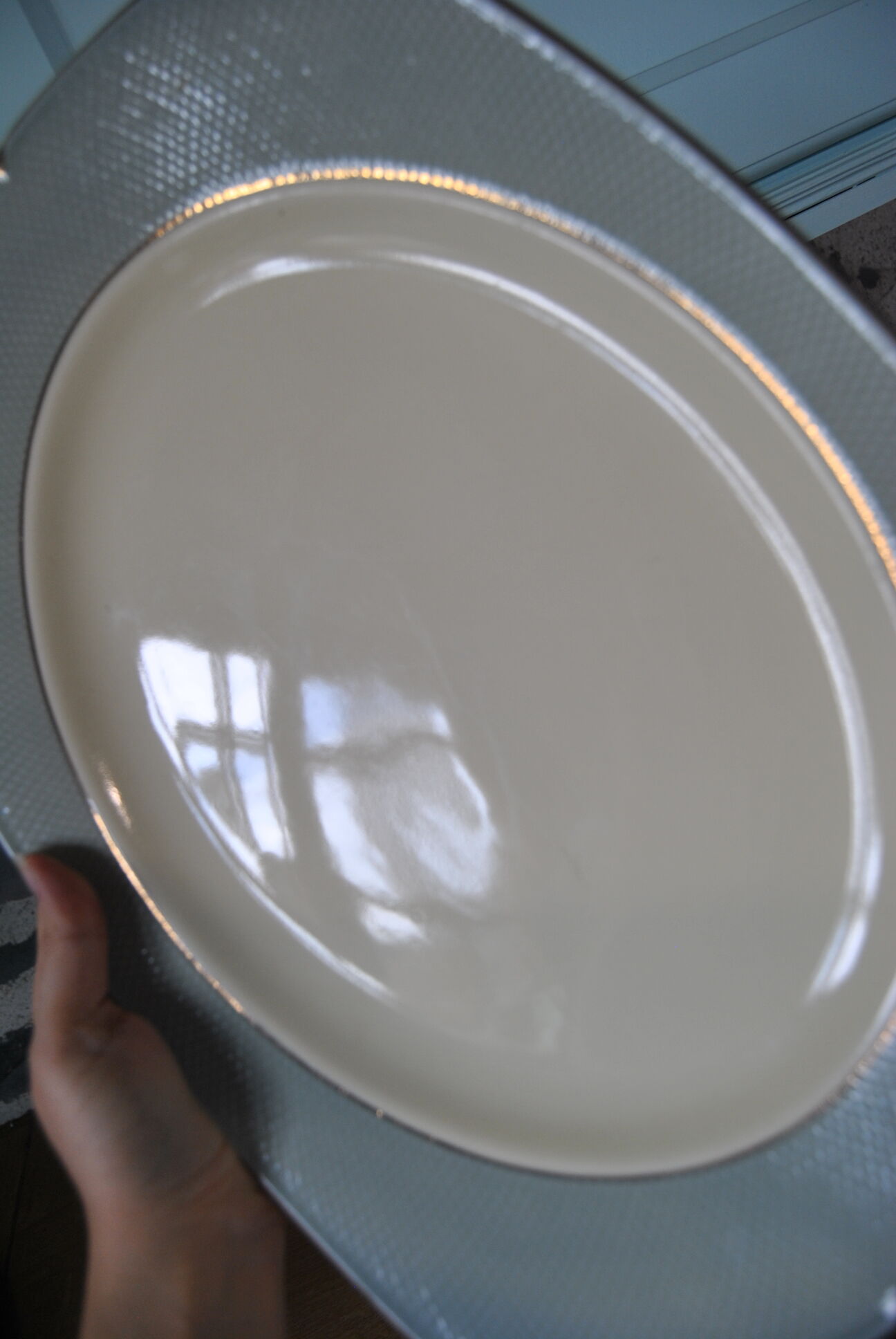 Faience dish from Salins - Orgeval model