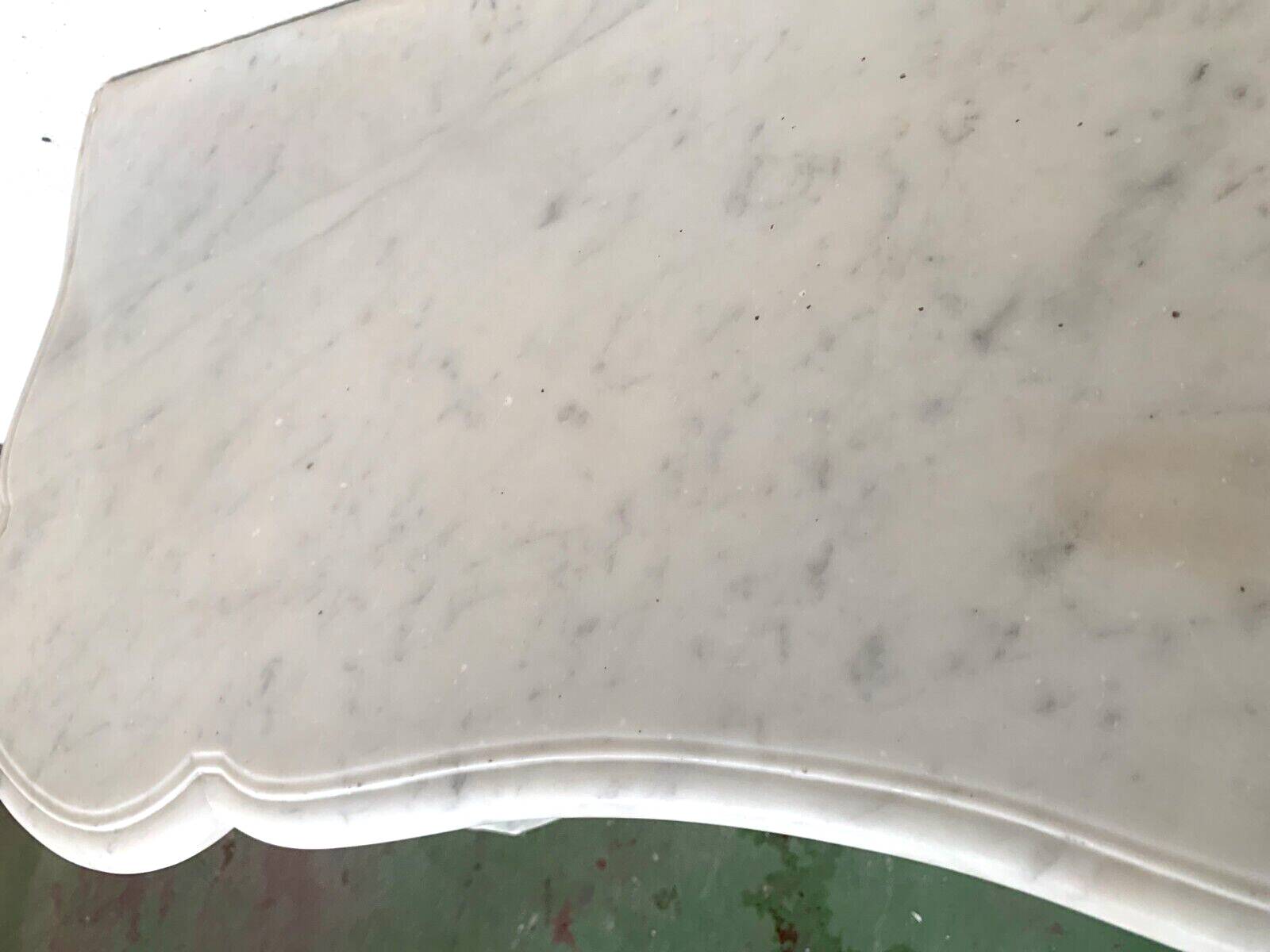 Louis XV style fireplace in white Carrara marble 19th century