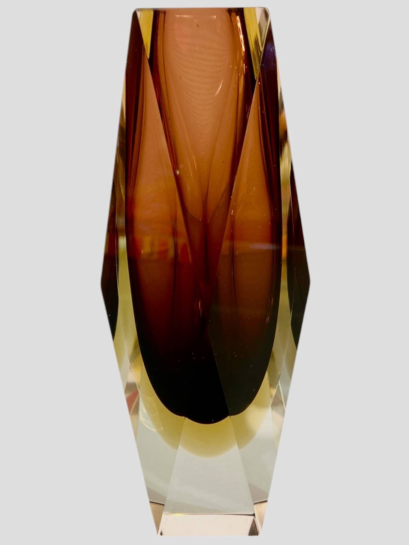 Facet-cut Murano vase attributed to Mandruzzato, Italy, 1960s.