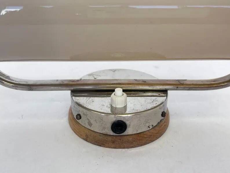 Bauhaus Chrome and milk glass Wall Lamp, 1940s - Czechoslovakia