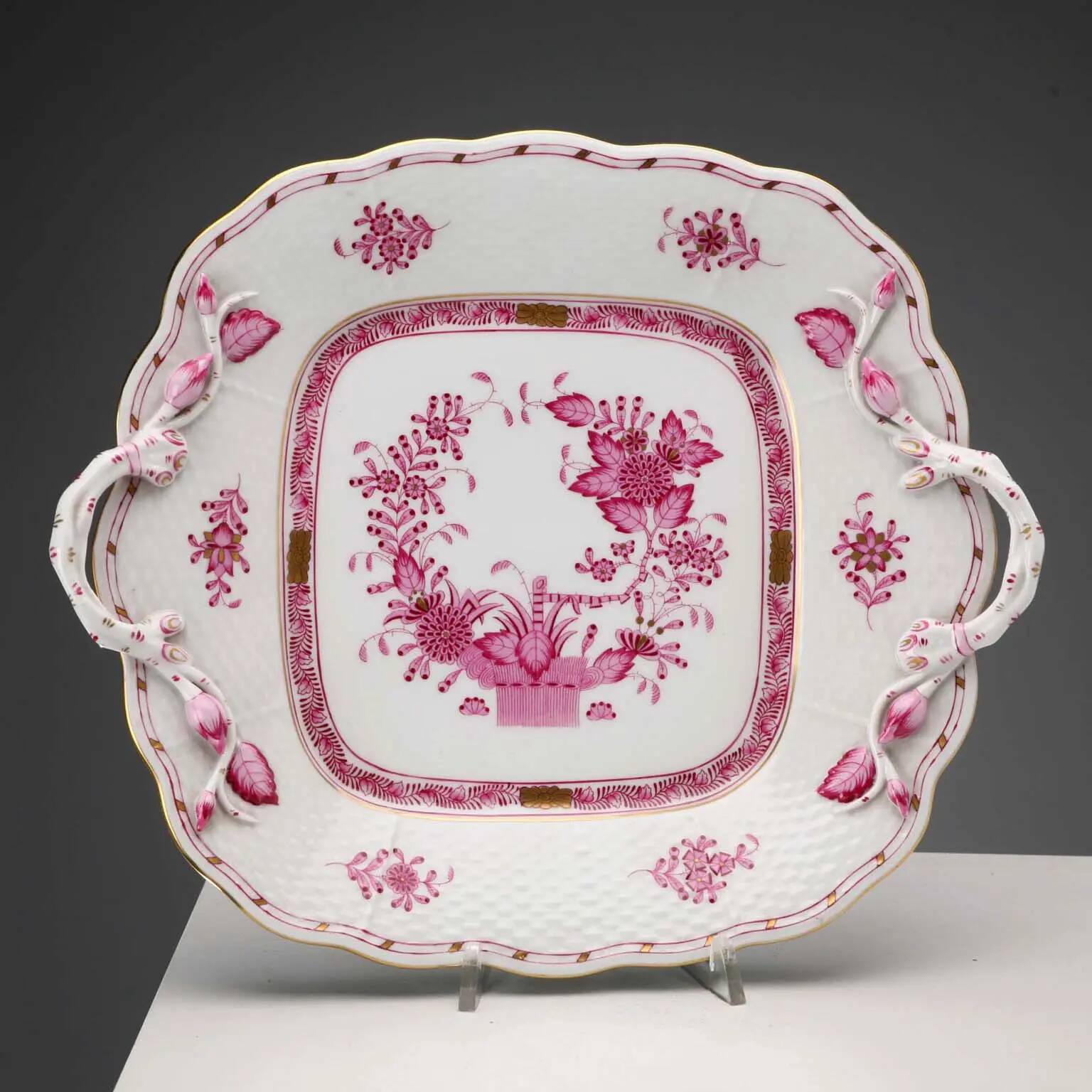Antique porcelain plateau Herend Hungary 20th century