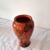 Glazed ceramic vase with marbled effect — vintage retro decor