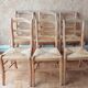 Set of 6 straw chairs in Louis Philippe style cherry wood