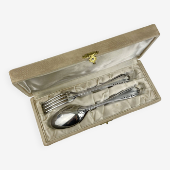 Cadet cutlery with pearl frizes in sterling silver