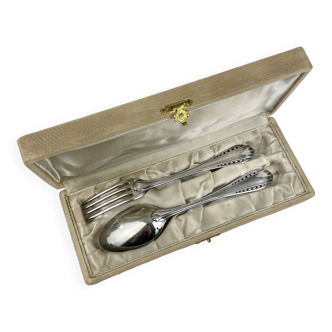 Cadet cutlery with pearl frizes in sterling silver