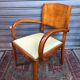 Paire de fauteuils bridge vintage en bois clair