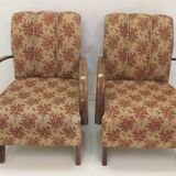 Set of 2 armchairs H 410 Halabala and coffee table for UP Závody, Czechoslovakia