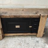 Old Lille workshop workbench with one door and four drawers