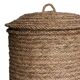 Hand-woven laundry basket in natural rush