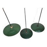 Set of 3 enameled sheet metal pendants