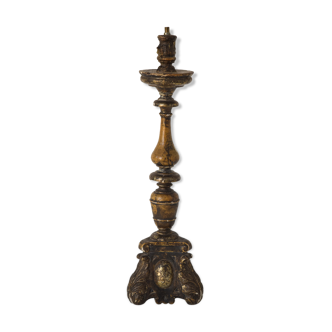 18th Century Gilded Wood Candlestick