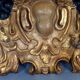18th century carved wooden element, a cartouche surrounded by two women C478