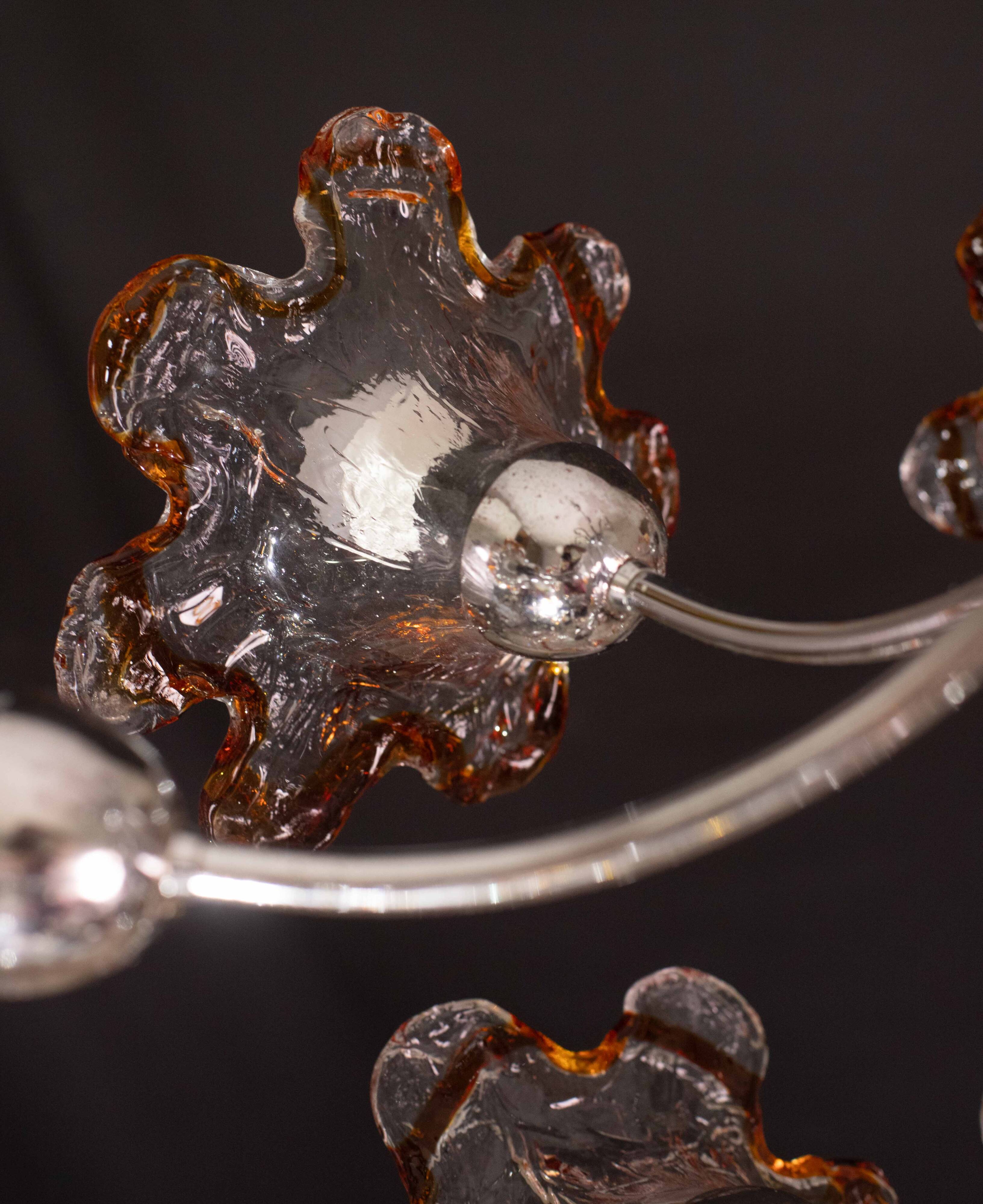 Murano Multicolor Sputnik Flowers Chandelier by Mazzega, 1970s