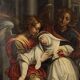 Ancient painting "Ecstasy of Saint Catherine of Siena" 17th century