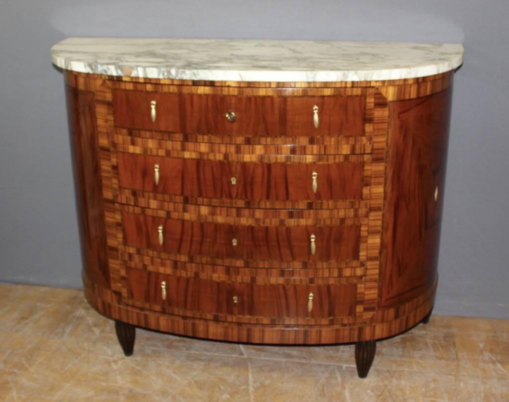 Art Deco half-moon chest of drawers circa 1925